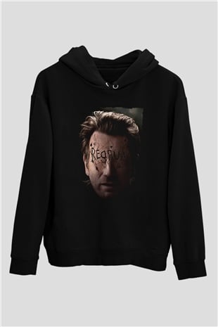 Unisex Doktor Uyku (Doctor Sleep) Baskılı Siyah Kapüşonlu Sweatshirt