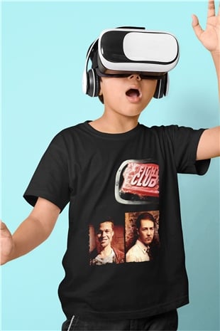 Unisex Dövüş Kulübü (Fight Club) Baskılı Siyah Çocuk Tişört
