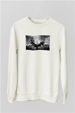 Unisex Dracula Untold Baskılı Beyaz Sweatshirt
