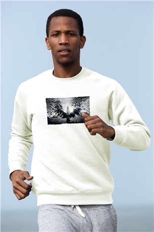 Unisex Dracula Untold Baskılı Beyaz Sweatshirt