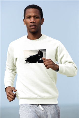 Unisex Dracula Untold Baskılı Beyaz Sweatshirt