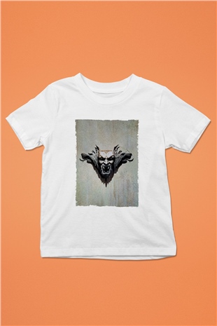 Unisex Drakula Baskılı Beyaz Çocuk Tshirt