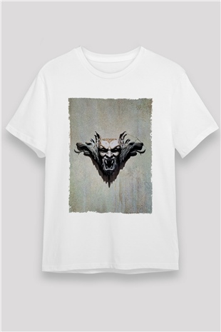 Drakula Baskılı Beyaz Tshirt