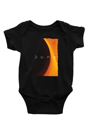 Unisex Dune Baskılı Siyah Bebek Body - Zıbın