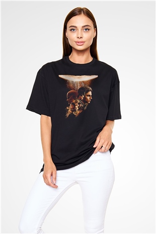 Unisex Dune Part Two Baskılı Siyah Oversize T-shirt