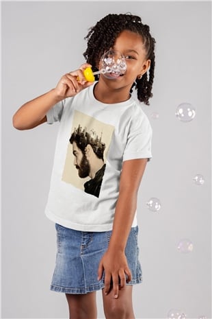 Unisex Düşman (Enemy) Baskılı Beyaz Çocuk Tshirt