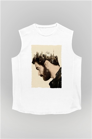 Unisex Düşman (Enemy) Baskılı Beyaz Kolsuz Tshirt