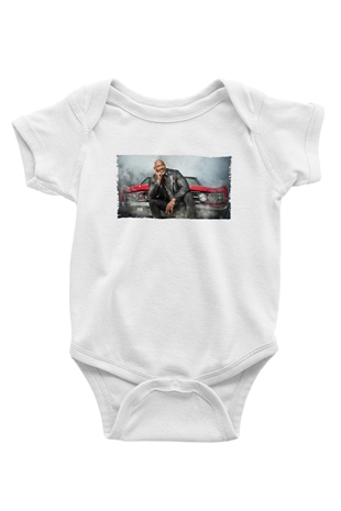 Unisex Dwayne Johnson as Luke Hobbs in Fast and Furious Baskılı Bebek Body - Zıbın