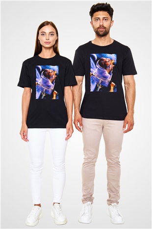 E.T. (E.T. the Extra-Terrestrial) Baskılı Siyah Tshirt