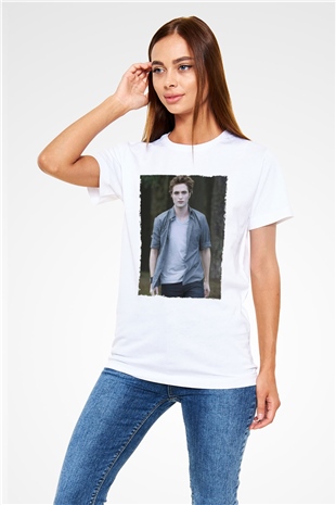 Edward Cullen Baskılı Beyaz Tshirt