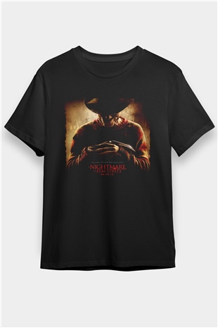 Elm Sokağında Kâbus (A Nightmare on Elm Street) Baskılı Siyah Tişört