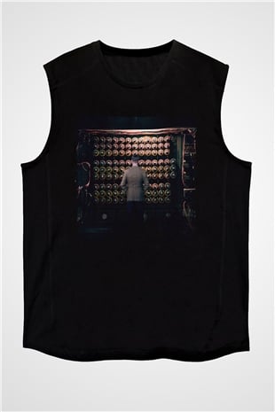 Unisex Enigma (The Imitation Game) Baskılı Siyah Kolsuz T-shirt