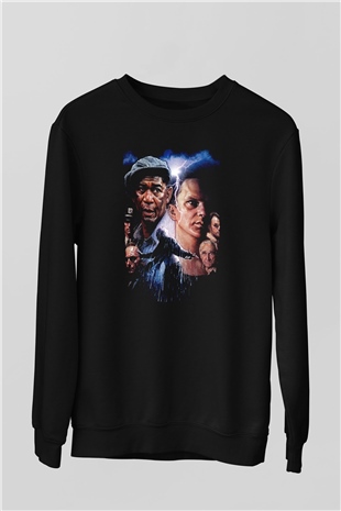 Unisex Esaretin Bedeli (The Shawshank Redemption) Baskılı Siyah Sweatshirt