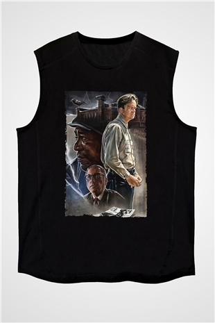 Unisex Esaretin Bedeli (The Shawshank Redemption) Baskılı Siyah Kolsuz T-shirt