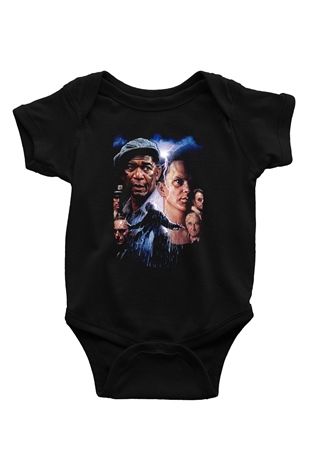 Unisex Esaretin Bedeli (The Shawshank Redemption) Baskılı Siyah Bebek Body - Zıbın