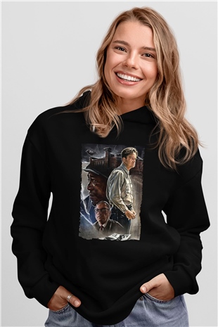 Unisex Esaretin Bedeli (The Shawshank Redemption) Baskılı Siyah Kapüşonlu Sweatshirt