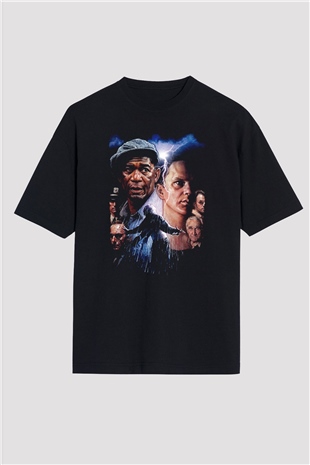 Unisex Esaretin Bedeli (The Shawshank Redemption) Baskılı Siyah Oversize Tshirt