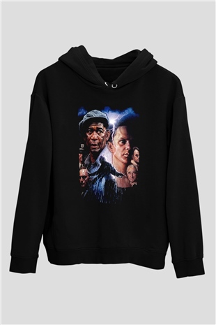 Unisex Esaretin Bedeli (The Shawshank Redemption) Baskılı Siyah Kapüşonlu Sweatshirt