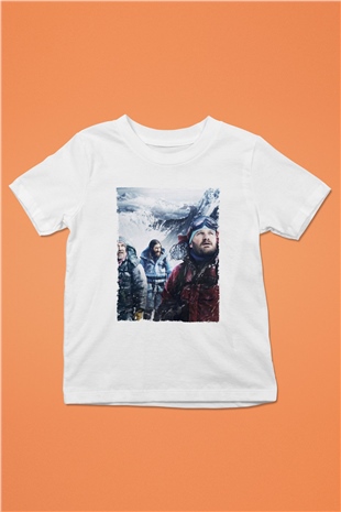 Unisex Everest Dağı Baskılı Beyaz Çocuk Tshirt