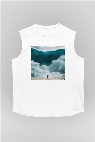 Unisex Exodus Gods and Kings Baskılı Beyaz Kolsuz Tshirt