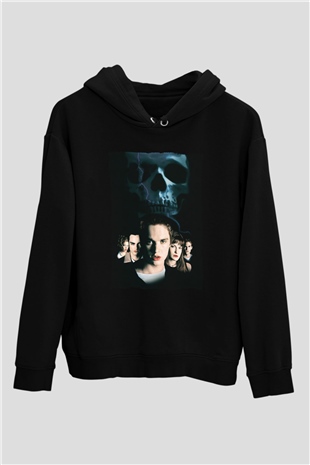 Unisex Final Destination Baskılı Siyah Kapüşonlu Sweatshirt