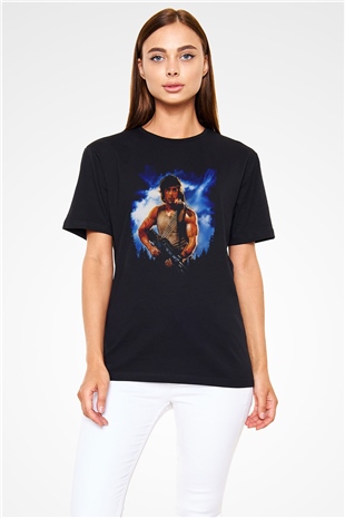 First Blood Baskılı Siyah Tshirt