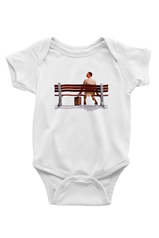 Unisex Forrest Gump Baskılı Bebek Body - Zıbın