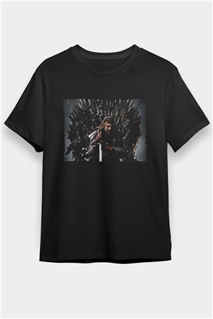 Game of Thrones Baskılı Siyah Tshirt