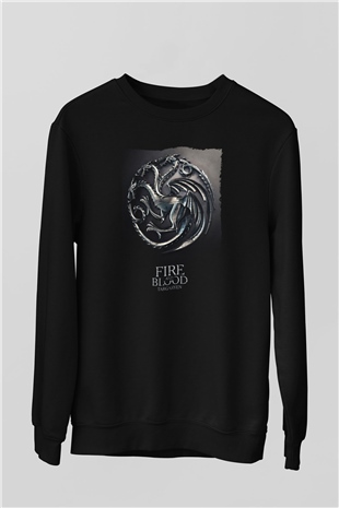 Unisex Game of Thrones Siyah Unisex Sweatshirt