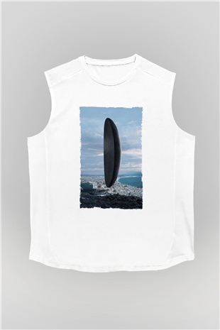 Unisex Geliş Arrival Baskılı Beyaz Kolsuz Tshirt