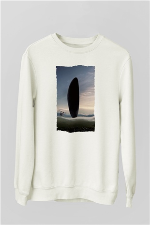 Unisex Geliş Arrival Baskılı Beyaz Sweatshirt