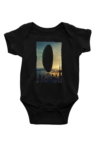 Unisex Geliş (Arrival) Baskılı Siyah Bebek Body - Zıbın