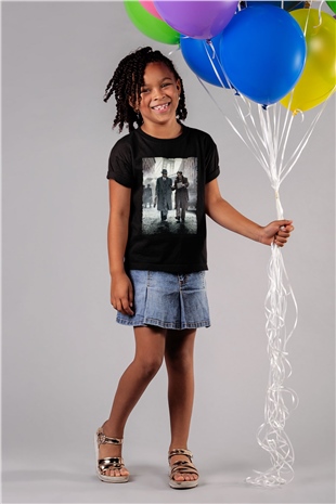 Unisex Genius Baskılı Siyah Çocuk Tshirt