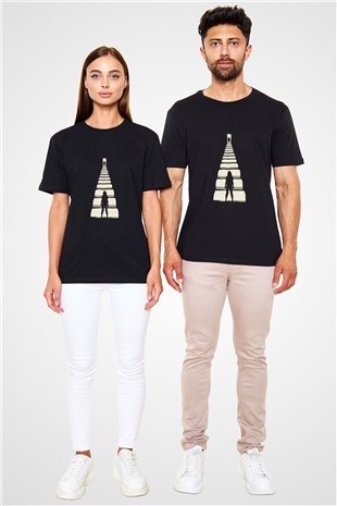 Gizli Gerçek (Run) Baskılı Siyah Tshirt