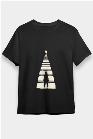 Gizli Gerçek (Run) Baskılı Siyah Tshirt