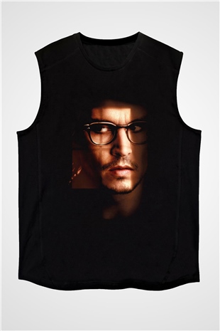 Unisex Gizli Pencere (Secret Window) Baskılı Siyah Kolsuz T-shirt