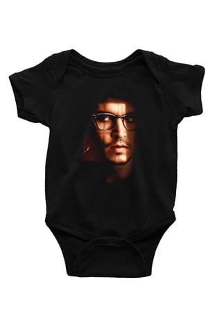 Unisex Gizli Pencere (Secret Window) Baskılı Siyah Bebek Body - Zıbın