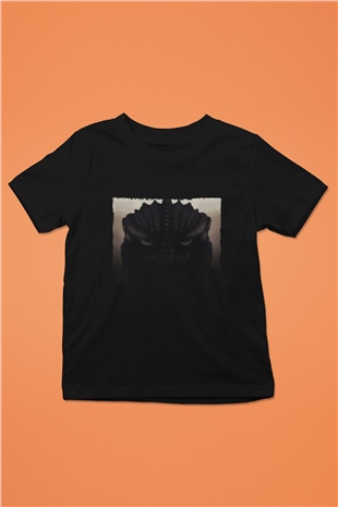Unisex Godzilla Baskılı Siyah Çocuk T-shirt