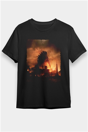 Godzilla Baskılı Siyah Tshirt