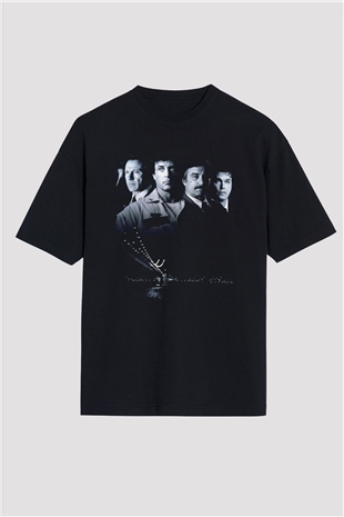 Unisex Güçlüler Bölgesi (Cop Land) Baskılı Siyah Oversize T-shirt