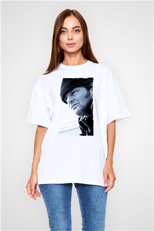 Unisex Guguk Kuşu (One Flew Over the Cuckoos Nest) Baskılı Beyaz Oversize Oversize T-shirt