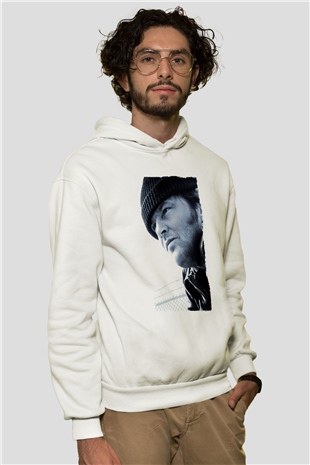 Unisex Guguk Kuşu (One Flew Over the Cuckoos Nest) Baskılı Beyaz Kapüşonlu Sweatshirt
