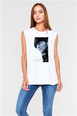 Unisex Guguk Kuşu (One Flew Over the Cuckoos Nest) Baskılı Beyaz Kolsuz Tshirt
