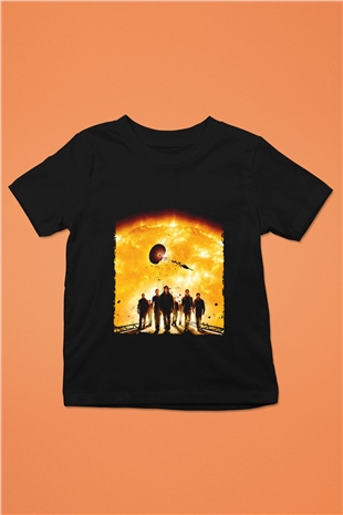Unisex Gün Işığı (Sunshine) Baskılı Siyah Çocuk T-Shirt