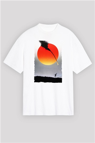 Unisex Güneş İmparatorluğu (Empire of the Sun) Baskılı Beyaz Oversize Oversize T-shirt