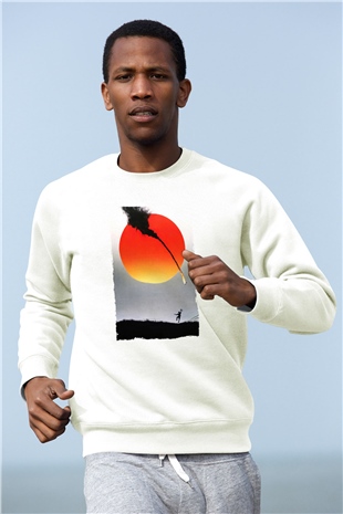 Unisex Güneş İmparatorluğu (Empire of the Sun) Baskılı Beyaz Sweatshirt