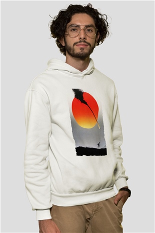 Unisex Güneş İmparatorluğu (Empire of the Sun) Baskılı Beyaz Kapüşonlu Sweatshirt