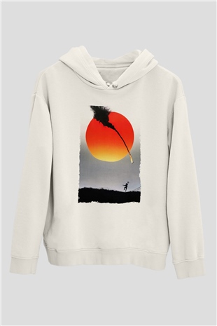 Unisex Güneş İmparatorluğu (Empire of the Sun) Baskılı Beyaz Kapüşonlu Sweatshirt