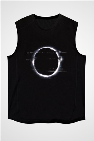 Unisex Halka (The Ring) Baskılı Siyah Kolsuz Tişört