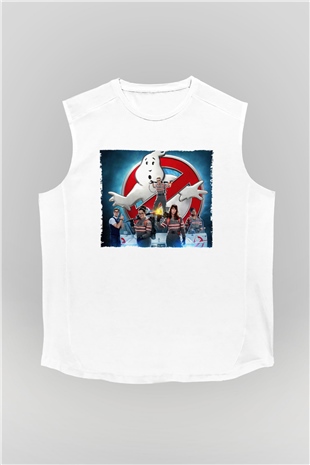 Unisex Hayalet Avcıları (Ghostbusters) Baskılı Beyaz Kolsuz Tshirt